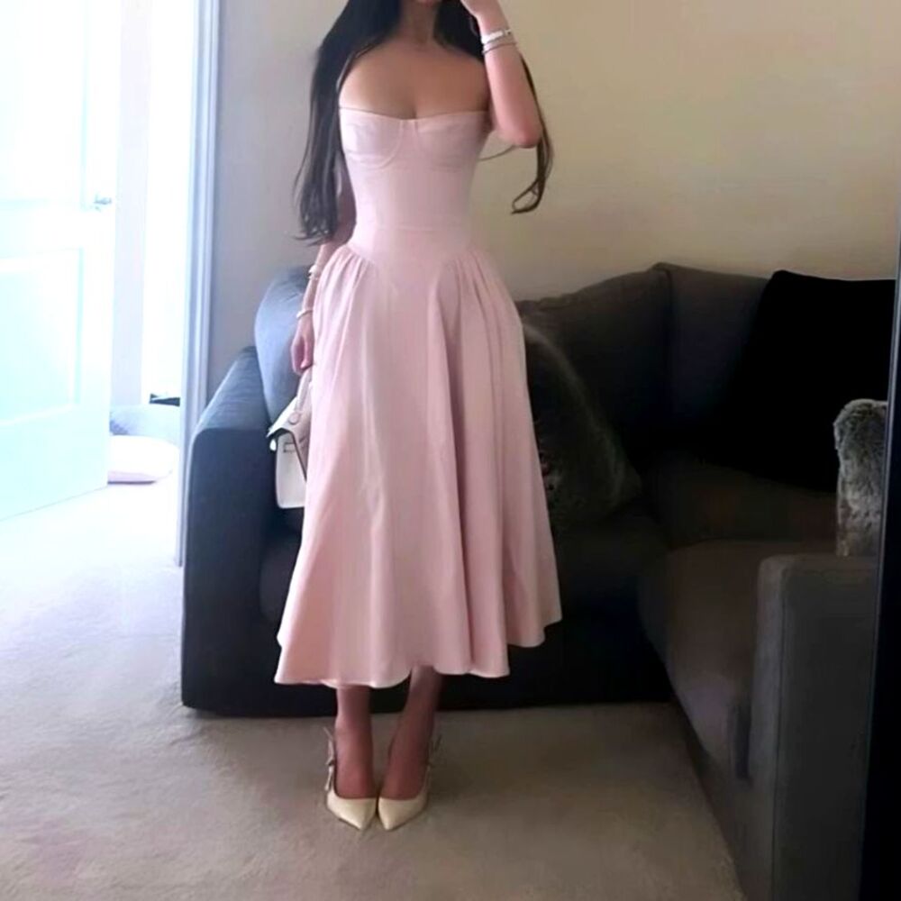House of CB Samaria Peach Corset Midi Dress Regular Cup A-C NWOT
